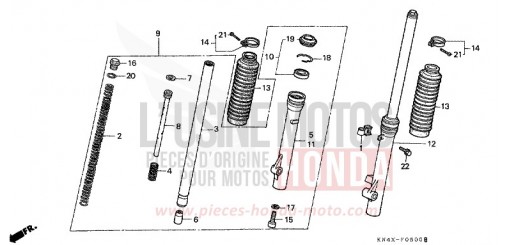 FOURCHETTE AVANT CRF100F4 de 2004